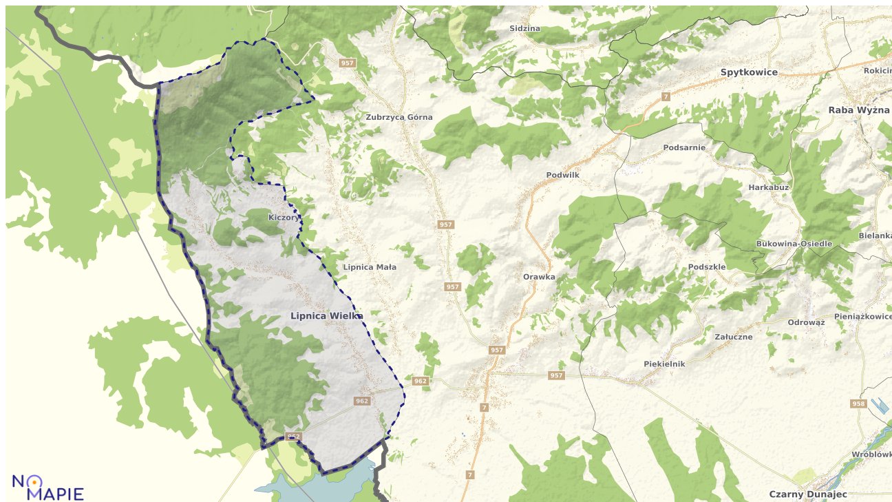 Mapa uzbrojenia terenu Lipnicy Wielkiej